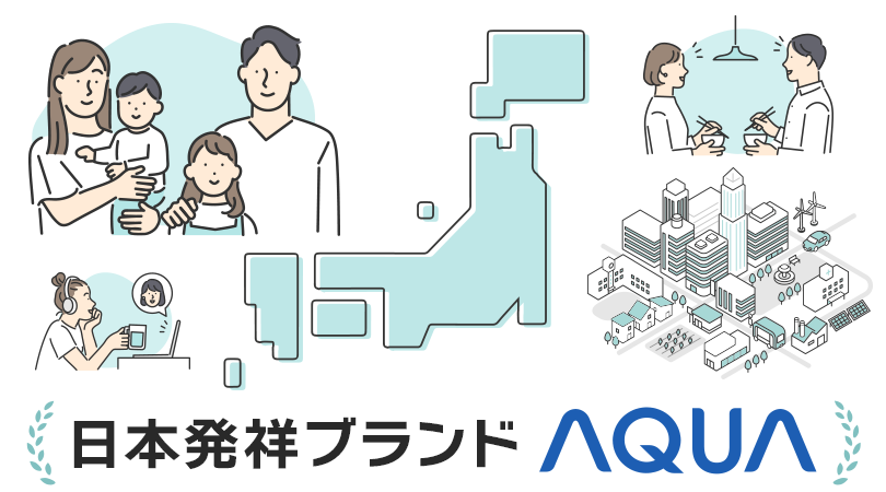 日本発祥ブランドAQUAの説明