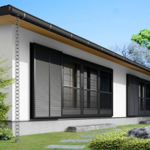 後付け雨戸 LIXIL/TOSTEM 雨戸一筋 半外付型 壁付タイプ ルーバー雨戸 2枚 鏡板無し戸袋 オーダーサイズ 幅一筋W1050～1539×高さ一筋H337～907mm 台風対策