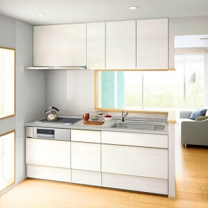 システムキッチン リクシル シエラS 壁付I型 開き扉プラン ウォールユニットなし 食器洗い乾燥機なし W1800mm 間口180cm(3口コンロ) 奥行65cm グループ1 流し台 おしゃれ 可愛い システムキッチン セミオーダー リフォーム DIY