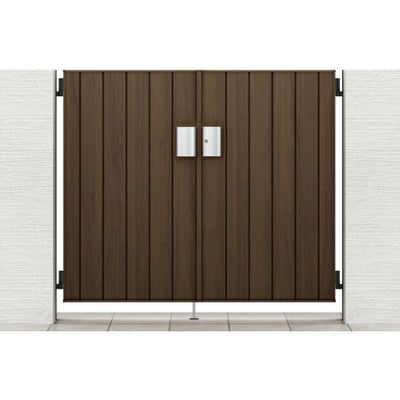 門扉 リクシル 開き門扉AA TM1型 縦桟 両開き 09-12/09-14/09-16 柱使用 W1800(900+900)×H1200/1400/1600mm LIXIL 開き門扉 リフォーム