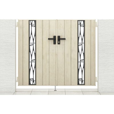 門扉 リクシル 開き門扉AA TS2型 縦桟 両開き 08-12/08-14 柱使用 W1600(800+800)×H1200/1400mm LIXIL 開き門扉 リフォーム