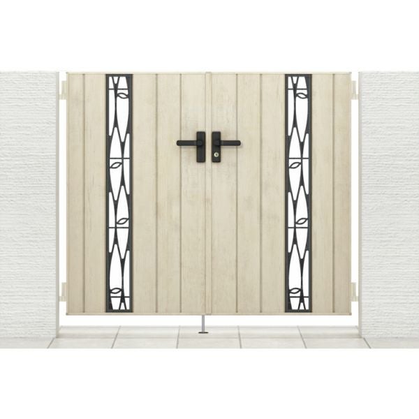 門扉 リクシル 開き門扉AA TS2型 縦桟 両開き 09-12/09-14 柱使用 W1800(900+900)×H1200/1400mm LIXIL 開き門扉 リフォーム