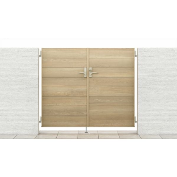 門扉 リクシル 開き門扉AA YM1型 横桟 両開き 08-12/08-14 柱使用 W1600(800+800)×H1200/1400mm LIXIL 開き門扉 リフォーム