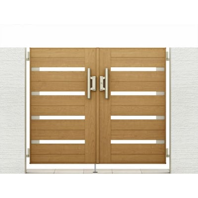 門扉 リクシル 開き門扉AA YS1型 横桟 両開き 07-12/07-14 埋込使用 W1400(700+700)×H1200/1400mm LIXIL 開き門扉 リフォーム