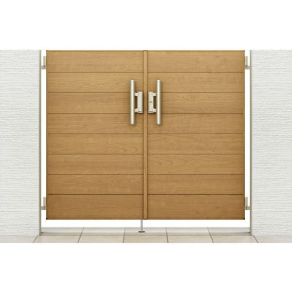 門扉 リクシル 開き門扉AA YM1型 横桟 両開き 08-12/08-14 埋込使用 W1600(800+800)×H1200/1400mm LIXIL 開き門扉 リフォーム