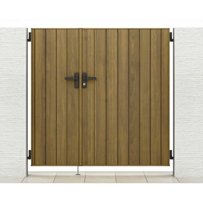 門扉 リクシル 開き門扉AA TM1型 縦桟 両開き 親子 05-09-12/05-09-14/05-09-16 柱使用 W1400(500+900)×H1200/1400/1600mm LIXIL 開き門扉 リフォーム