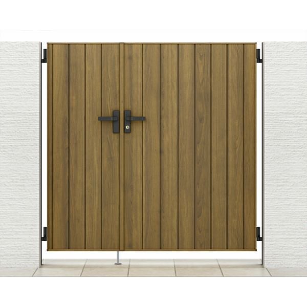 門扉 リクシル 開き門扉AA TM1型 縦桟 両開き 親子 05-09-12/05-09-14/05-09-16 柱使用 W1400(500+900)×H1200/1400/1600mm LIXIL 開き門扉 リフォーム