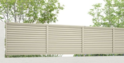 フェンス LIXIL フェンスAB YL3型(横ルーバー3) T-6 本体 2000mm(フリーポールタイプ専用)×600mm