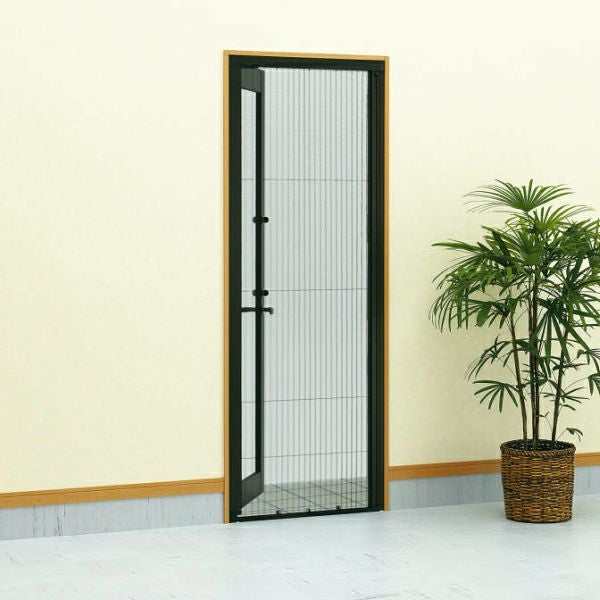 横引き収納網戸 フラットタイプ XMA-07172 片引き 幅MW700×高さMH1720mm YKKAP ドア 玄関網戸 勝手口網戸 マンション アパート リフォーム 後付け用 網戸 DIY 2枚目