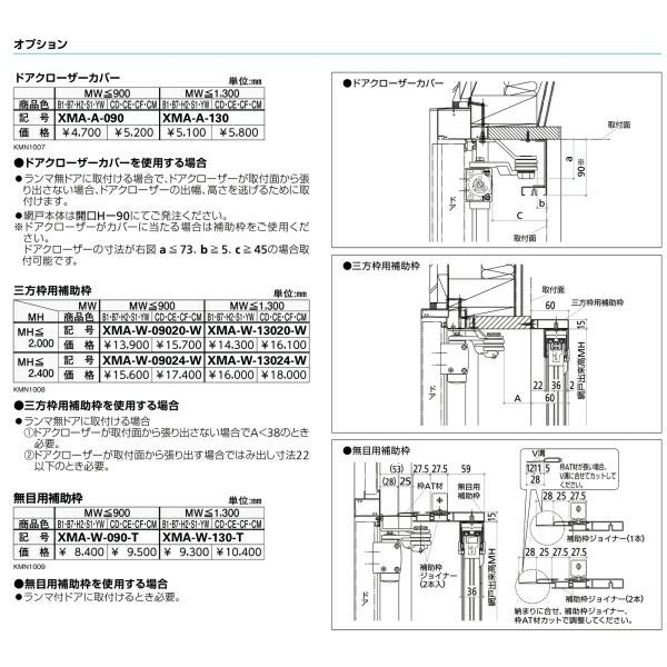 横引き収納網戸 フラットタイプ XMA-09198 片引き 幅MW900×高さMH1980mm YKKAP ドア 玄関網戸 勝手口網戸 マンション アパート リフォーム 後付け用 網戸 DIY 6枚目