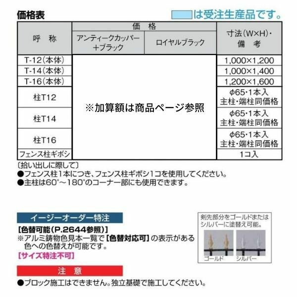 フェンス LIXIL ヴィア・ル・クラシコ フェンスＴ-16 本体 1200×1600mm ロイヤルブラック 3枚目