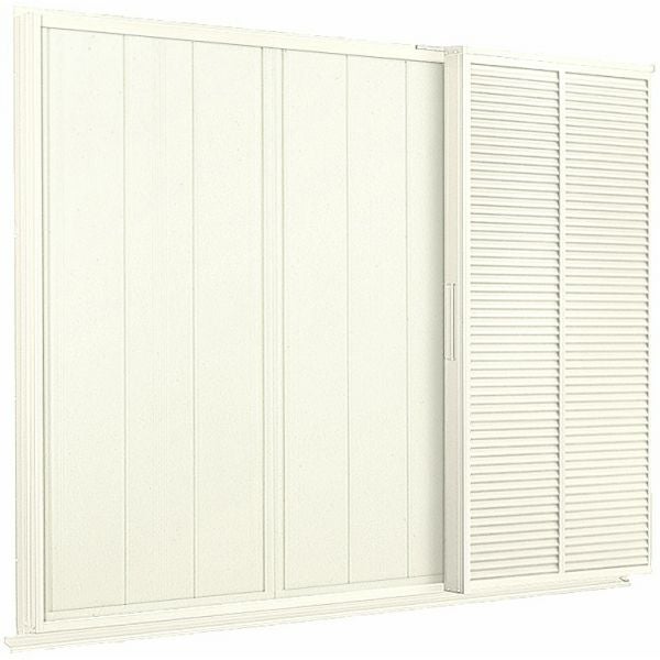 後付け雨戸 LIXIL/TOSTEM 雨戸一筋 半外付型 壁付タイプ Danパネル雨戸 2枚 鏡板付戸袋 オーダーサイズ 幅一筋W1050～1539×高さ一筋H908～1361mm 台風対策