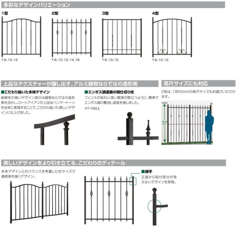 フェンス LIXIL ラフィーネフェンス1型 フリーポールタイプ Ｔ-6 本体 1000×600mm 6枚目
