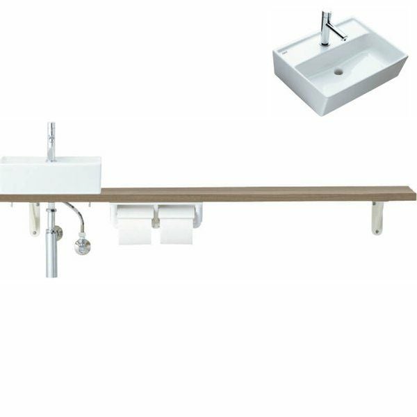 トイレ手洗 キャパシア カウンター カウンター奥行280 ベッセル型 角形手洗器 YN-AA(L/R)ECXKXH(E/J)X ハンドル水栓 LIXIL リクシル