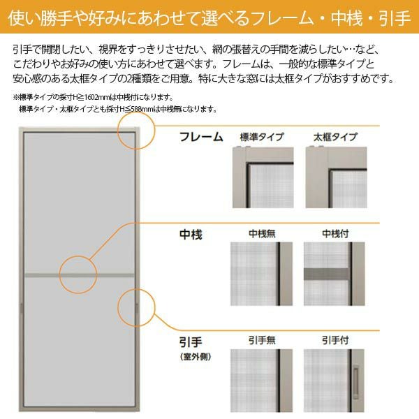 網戸 リフォーム網戸 引違い網戸 標準タイプ オーダーサイズ 窓サイズ