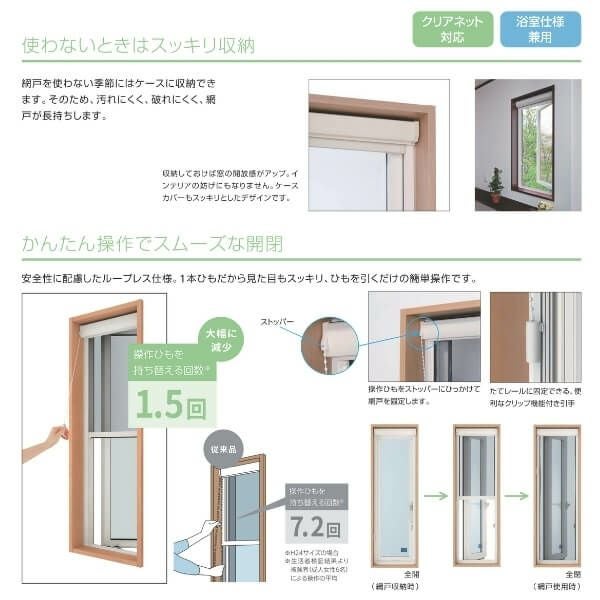 YKK 上げ下げロール網戸 XMW オーダーサイズ 出来幅MW701-800mm 出来高