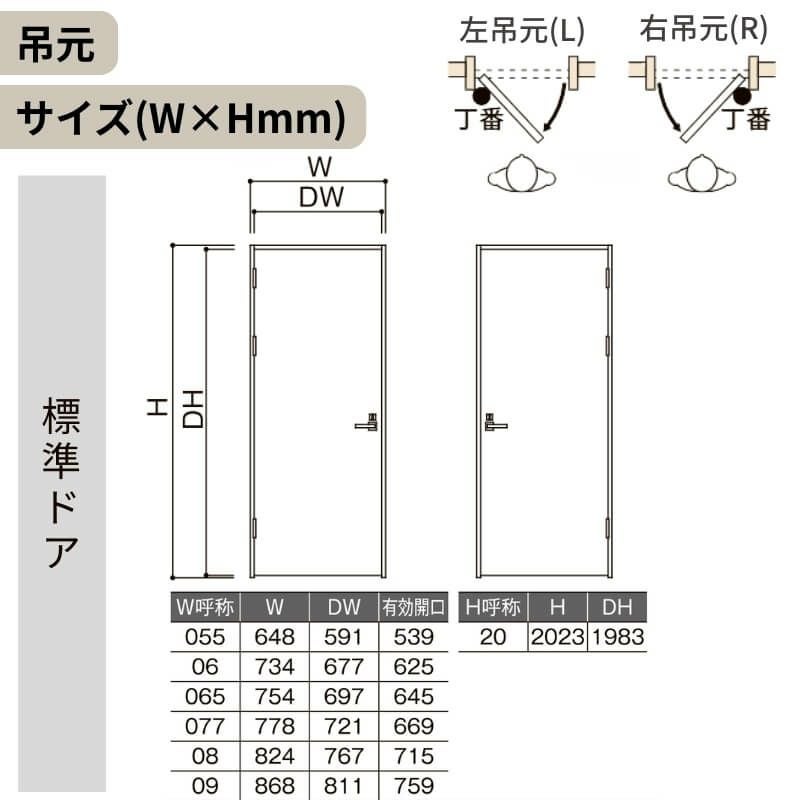 リクシル 室内ドア 建具 ラシッサUD 標準ドア 3枚丁番 不燃面材 HHD ノンケーシング枠 05520/0620/06520/0720/0820/0920 LIXIL 建具 扉 交換 リフォーム DIY 【リフォームおたすけDIY】 6枚目