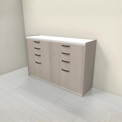 食器棚 システムキッチン収納 シエラS LIXIL 壁付型ハイフロアプラン W1500mm 間口150cm(75+75cm) カウンター高さ99cm 奥行45cm リクシル グループ1