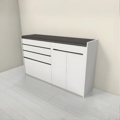 食器棚 システムキッチン収納 シエラS LIXIL 壁付型ハイフロアプラン W1650mm 間口165cm(90+75cm) カウンター高さ99cm 奥行45cm リクシル グループ2