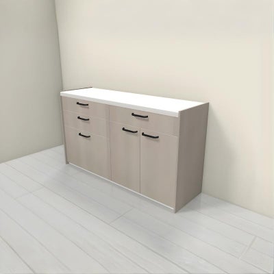 食器棚 システムキッチン収納 シエラS LIXIL 壁付型カウンタープラン W1500mm 間口150cm(75+75cm) カウンター高さ85cm 奥行45cm リクシル グループ1