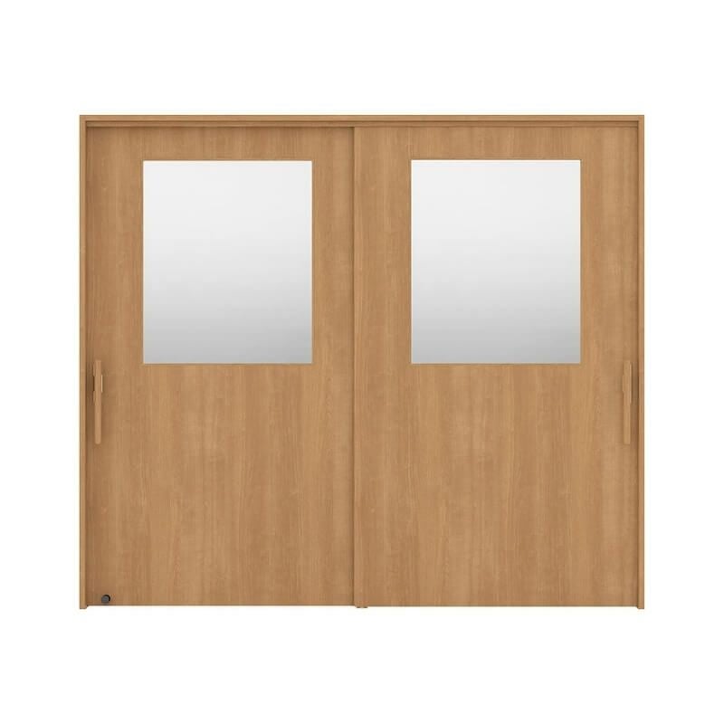 リクシル 室内引戸 ラシッサUD 上吊方式 引違い戸2枚建て Wソフトモーション 木質面材 HHB ノンケーシング枠 採光タイプ2120/2320/2720 LIXIL 室内引き戸 ドア 交換 リフォーム DIY 【リフォームおたすけDIY】