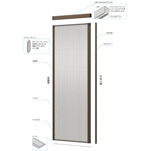 網戸 後付用 しまえるんですα 079179 巾Aw790×高さAh1790mm クローザカバー納まり 片開き用 片側収納 リクシル LIXIL 横引き収納網戸 リフォームDIY 9枚目
