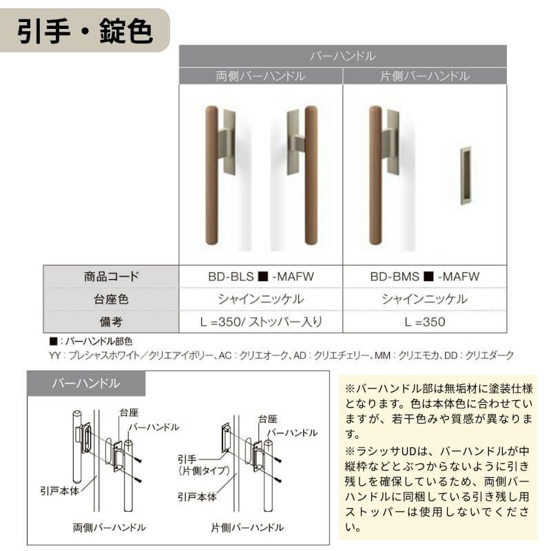 リクシル 室内引戸 ラシッサUD 上吊方式 引込み戸 自閉機能 木質面材 戸袋ユニットあり HHFノンケーシング枠 採光タイプ 2020/2220/2620 室内引き戸 ドア 交換 リフォーム DIY 【リフォームおたすけDIY】 11枚目