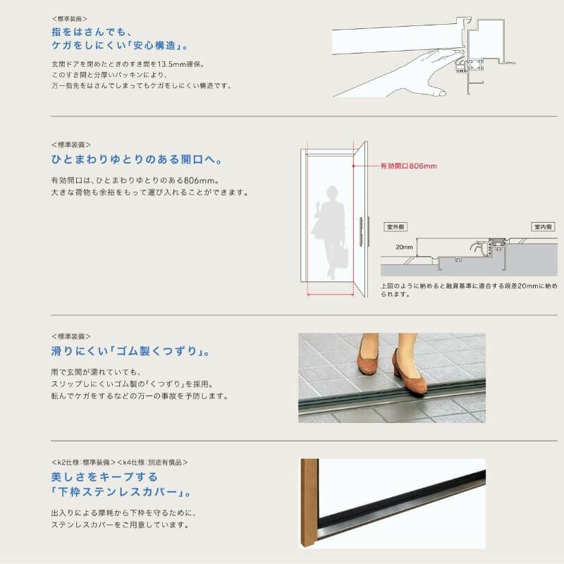 玄関ドア 断熱k2/k4仕様 ジエスタ2 片開き 採風 P81型 W924×H2330mm