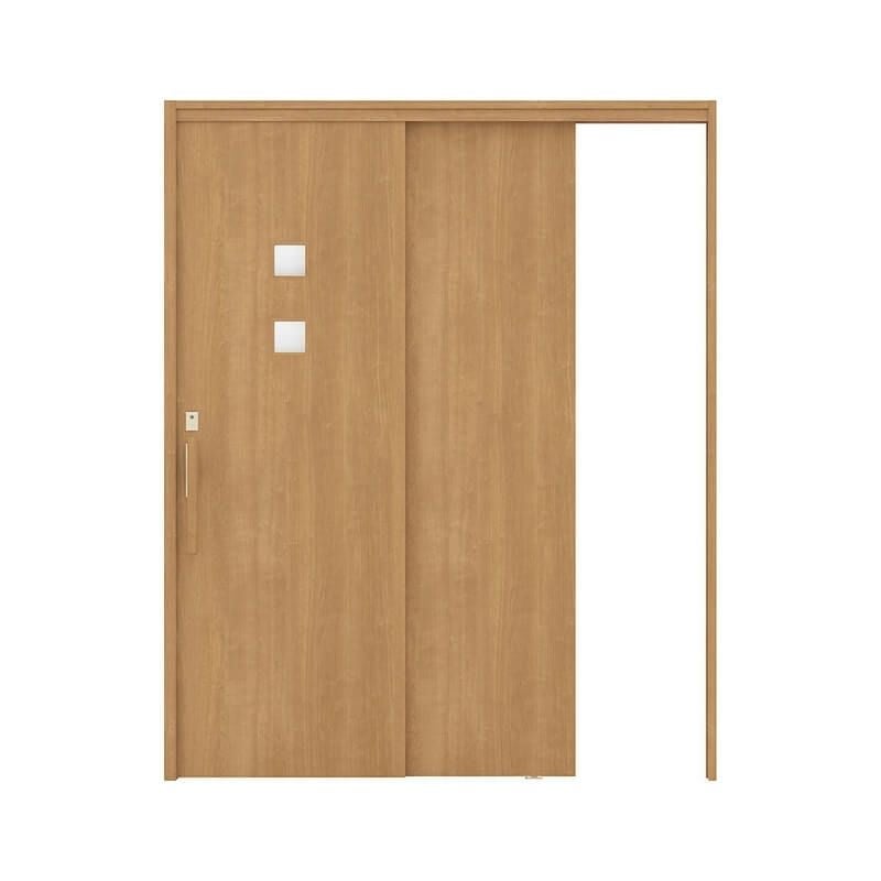 リクシル 室内引戸 ラシッサUD 上吊連動方式  片引戸2枚建 Wソフトモーション 木質面材 HHE ケーシング付枠 採光タイプ 1620 W1644mm×H2023mm LIXIL DIY