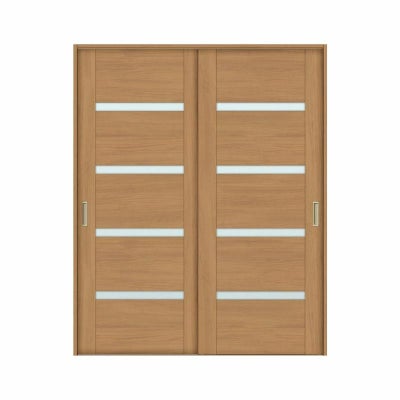 オーダーサイズ リクシル ラシッサＳ 室内引戸 Vレール方式 引違い戸2枚建 ASHH-LGR ケーシング付枠 W1188～1992mm×Ｈ1728～2425mm