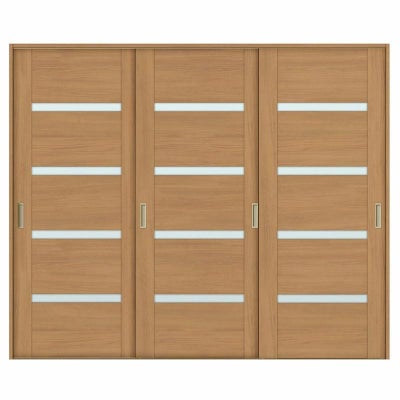 オーダーサイズ リクシル ラシッサＳ 室内引戸 Vレール方式 引違い戸3枚建 ASHT-LGR ケーシング付枠 W1748～2954㎜×Ｈ1728～2425㎜