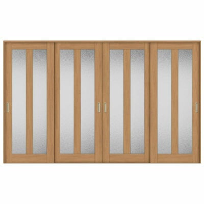 オーダーサイズ リクシル ラシッサＳ 室内引戸 Vレール方式 引違い戸4枚建 ASHF-LGG ケーシング付枠 W2341～3949㎜×Ｈ1728～2425㎜