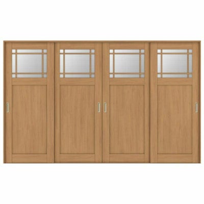 オーダーサイズ リクシル ラシッサＳ 室内引戸 Vレール方式 引違い戸4枚建 ASHF-LGJ ケーシング付枠 W2341～3949㎜×Ｈ1728～2425㎜