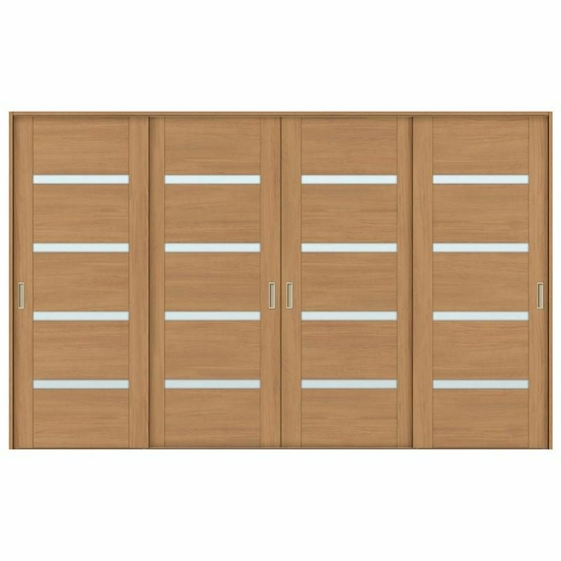 オーダーサイズ リクシル ラシッサＳ 室内引戸 Vレール方式 引違い戸4枚建 ASHF-LGR ケーシング付枠 W2341～3949㎜×Ｈ1728～2425㎜