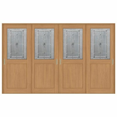 オーダーサイズ リクシル ラシッサＳ 室内引戸 Vレール方式 引違い戸4枚建 ASHF-LWB ケーシング付枠 W2341～3949㎜×Ｈ1728～2425㎜