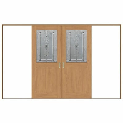 オーダーサイズ リクシル ラシッサＳ 室内引戸 Vレール方式 引分け戸 ASWH-LWB ケーシング付枠 W2341～3949㎜×Ｈ1728～2425㎜