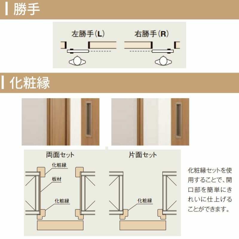 オーダーサイズ リクシル ラシッサS クローゼットドア 引戸 アウトセットタイプ LAB DW540?990×DH1700?2368mm 押入れ 棚 リフォーム DIY 8枚目