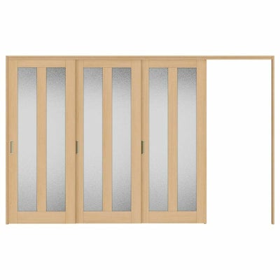 オーダーサイズ リクシル ラシッサＳ 可動間仕切り 引戸上吊方式 片引戸3枚建 ASMKT-LGG ケーシング付枠 W2116～3916㎜×Ｈ1750～2425㎜