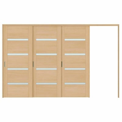 オーダーサイズ リクシル ラシッサＳ 可動間仕切り 引戸上吊方式 片引戸3枚建 ASMKT-LGR ケーシング付枠 W2116～3916㎜×Ｈ1750～2425㎜