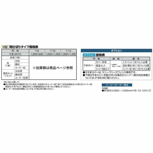 フェンス LIXIL サニーブリーズフェンス M型＜マテリアルカラータイプ＞ 間仕切りタイプ T-12 本体 1000×1200mm 3枚目