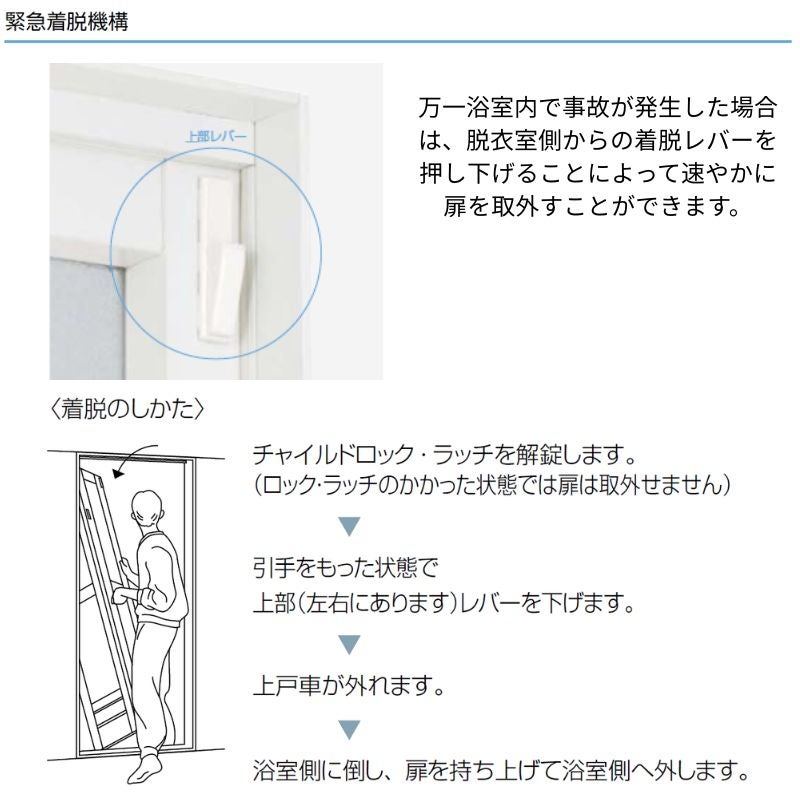 かんたんドアリモ 浴室ドア 2枚折戸取替用 四方枠 アタッチメント工法