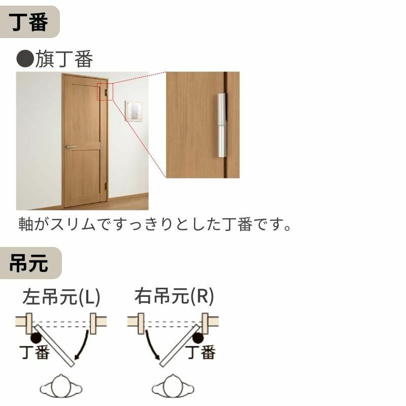 【オーダーサイズ 】リクシル ラシッサD ラテオ 室内ドア トイレドア ALTL-LAA ノンケーシング枠 W507～957mm×Ｈ640～2425mm 4枚目