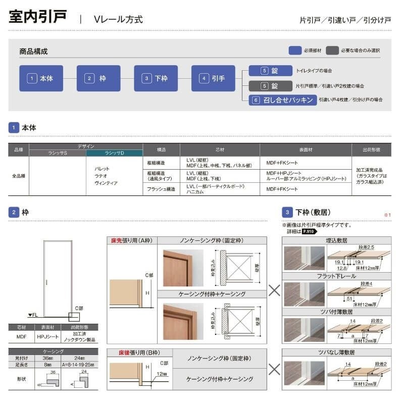 オーダーサイズ 】リクシル ラシッサD ヴィンティア Vレール方式 片