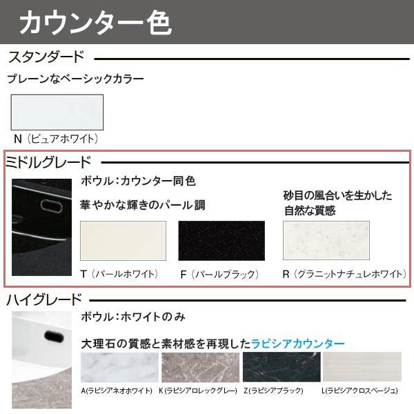 洗面台 ルミシス セットプラン ミドルグレード ボウル一体タイプ AL079