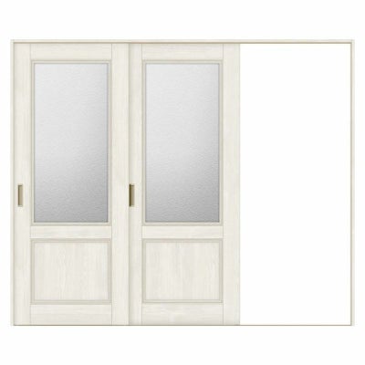 室内引戸 片引き戸 2枚建 Vレール方式 ラシッサS ガラスタイプ LGY ノンケーシング枠 2420 W2432×H2023mm リクシル トステム 片引戸 ドア LIXIL/TOSTEM リビング建材 室内建具 戸 扉 ドア リフォーム DIY