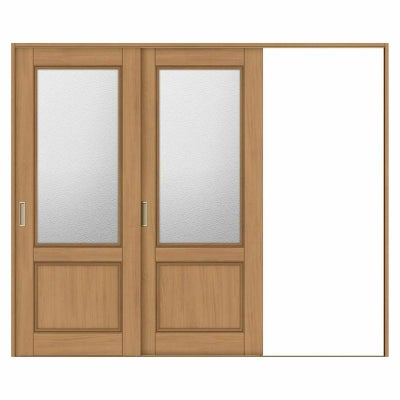 室内引戸 片引き戸 2枚建 Vレール方式 ラシッサS ガラスタイプ LGY ケーシング付枠 2420 W2432×H2023mm リクシル トステム 片引戸 ドア LIXIL/TOSTEM リビング建材 室内建具 戸 扉 ドア リフォーム DIY