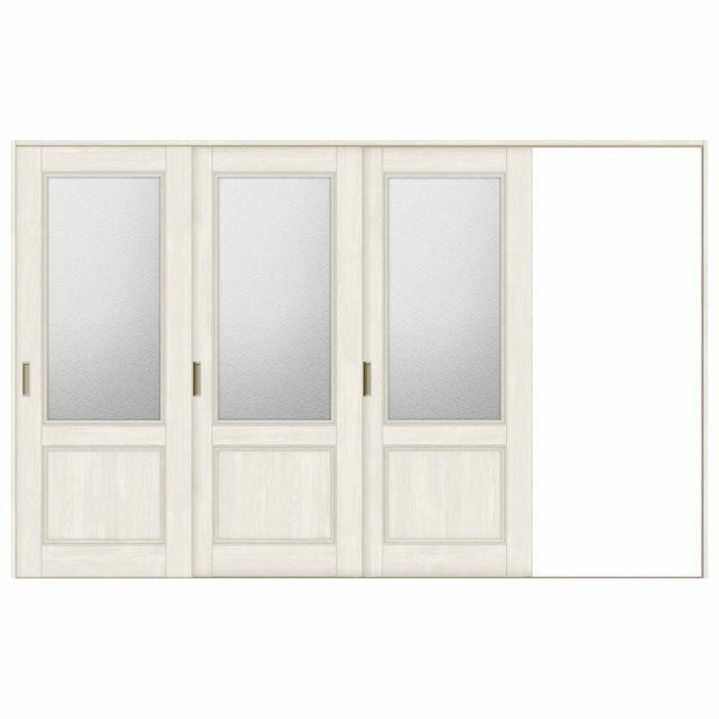 室内引戸 片引き戸 3枚建 Vレール方式 ラシッサS ガラスタイプ LGY ノンケーシング枠 3220 W3220×H2023mm リクシル 片引戸 ドア LIXIL/TOSTEM リビング建材 室内建具 戸 扉 ドア リフォーム DIY