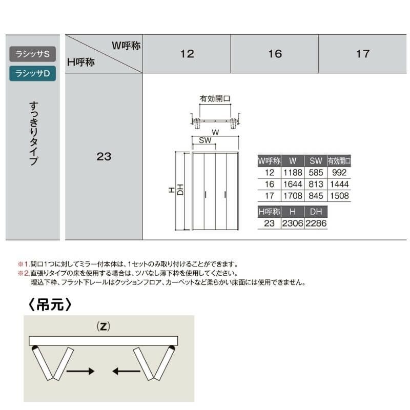 【オーダーサイズ 】リクシル ラシッサD ヴィンティア クローゼット 4枚折れ戸 すっきりタイプ AVCD-LAC ノンケーシング枠 W1020～1820mm×H1518～2425mm 4枚目