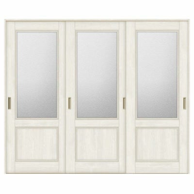 室内引戸 引き違い戸 3枚建 Vレール方式 ラシッサS ガラスタイプ LGY ノンケーシング枠 2420 W2432×H2023mm リクシル トステム 引違い戸  ドア 引き戸 LIXIL/TOSTEM リビング建材 室内建具 戸 扉 ドア リフォーム DIY