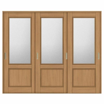 室内引戸 引き違い戸 3枚建 Vレール方式 ラシッサS ガラスタイプ LGY ケーシング付枠 2420 W2432×H2023mm リクシル トステム 引違い戸  ドア 引き戸 LIXIL/TOSTEM リビング建材 室内建具 戸 扉 ドア リフォーム DIY